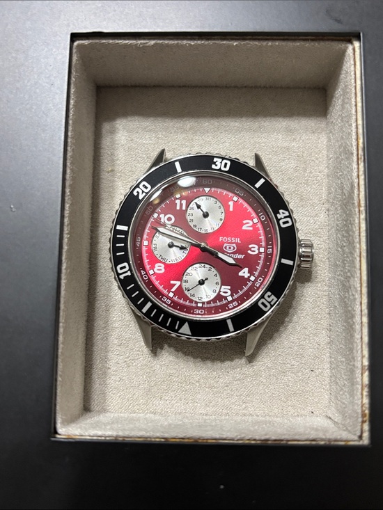 Fossil Other - Fossil Defender Red Dial Watch Head with Black Bezel